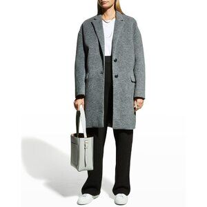 NWT Rag & Bone Estelle Cocoon Coat Light Grey Wool Blend Jacket Women's M